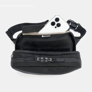 Concealed Carry Faraday Sling with phone in Faraday cage