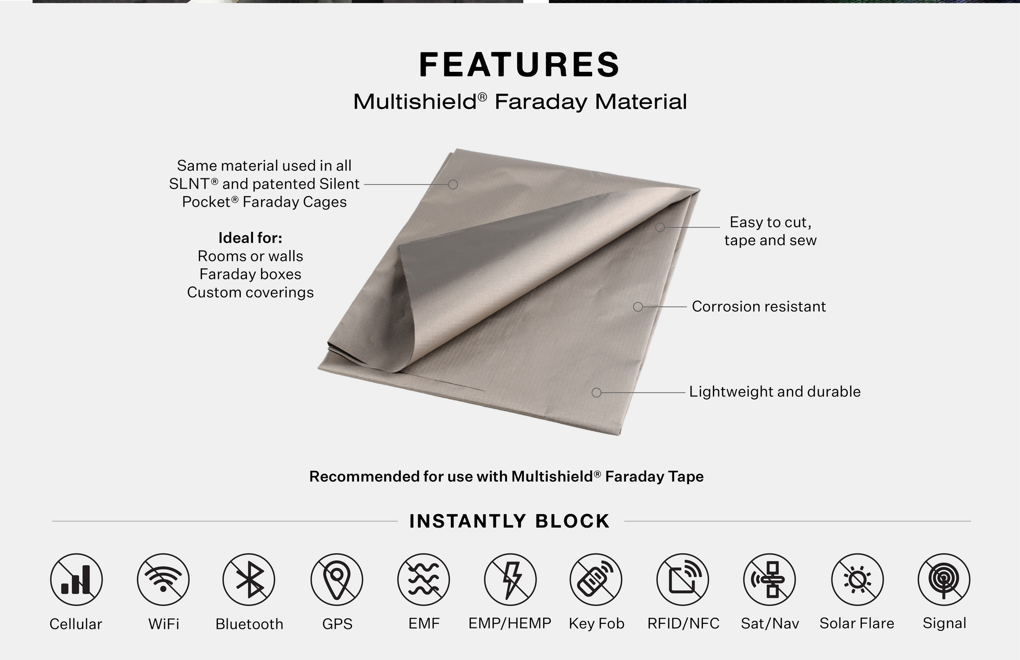 Multishield Faraday material