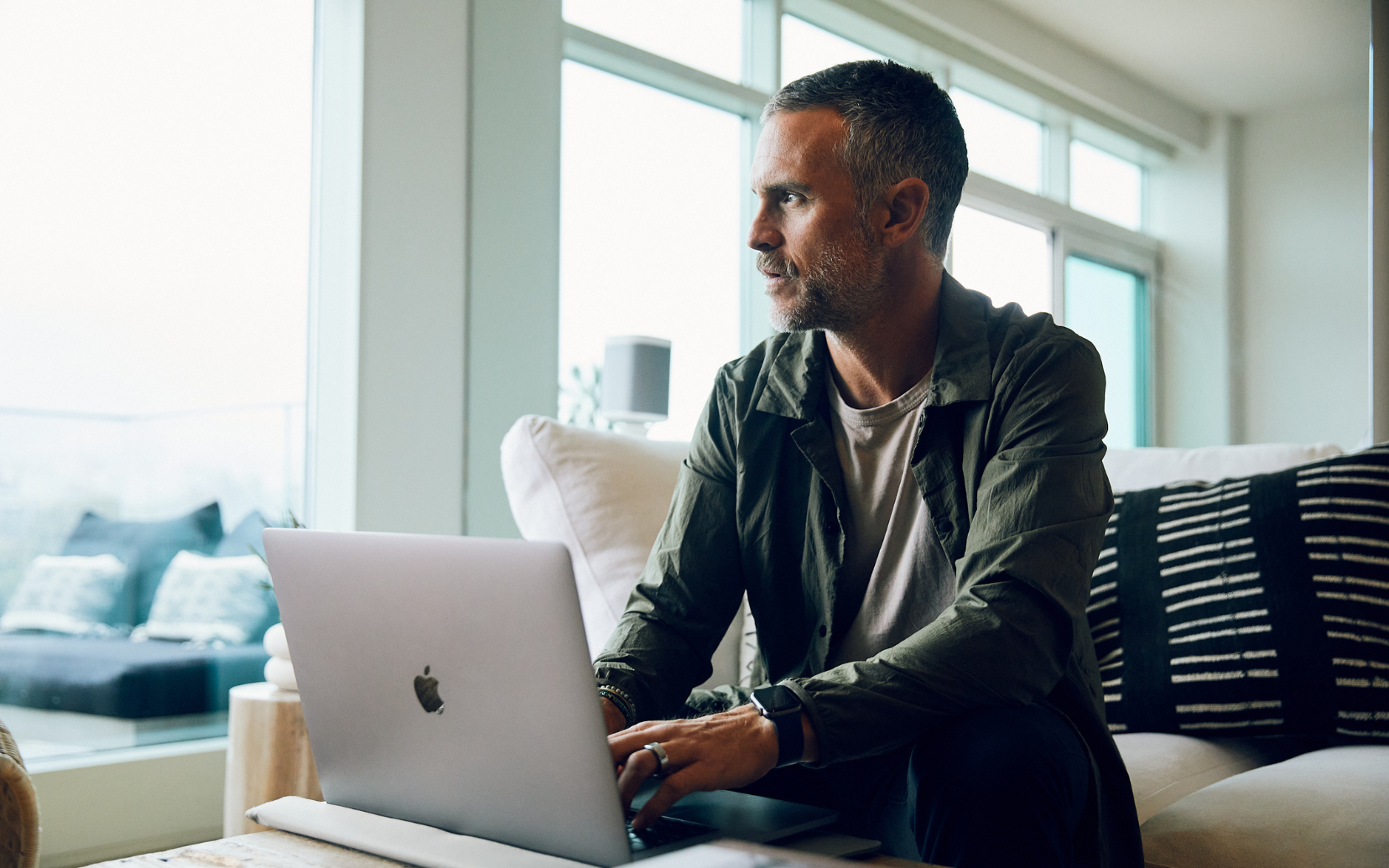 Man working on laptop