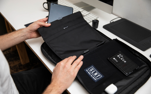 Faraday Bag in workspace