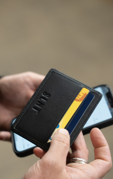 Minimalist Pastel Blue Slim Wallet, Rfid Protection Card Holder