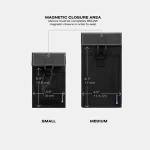 locking faraday bag sizes