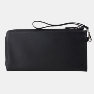 RFID wallet - carryall clutch black leather