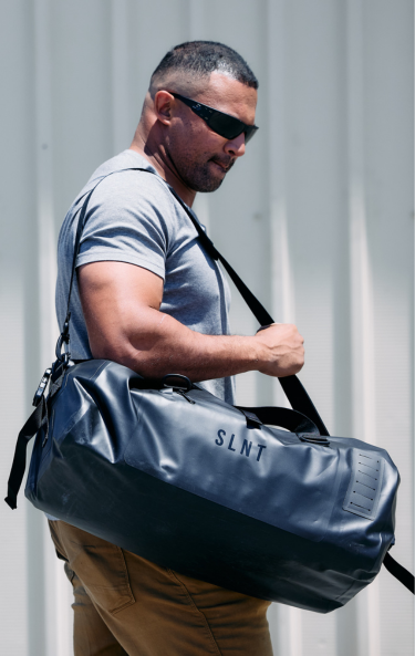 Man with Faraday Duffel Bag