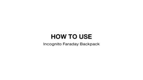 how to use Faraday backpack