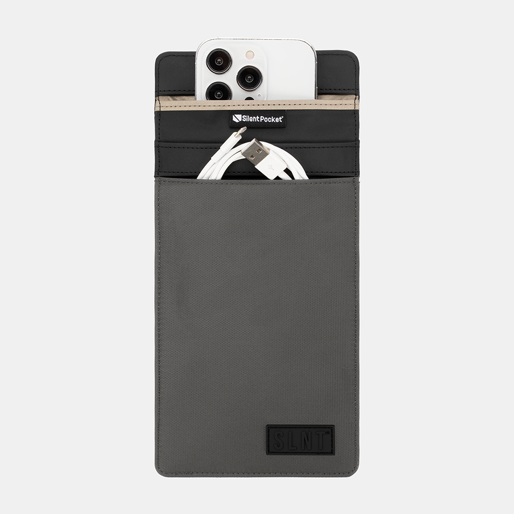 SLNT Faraday Phone Sleeve Light Grey Weatherproof Nylon Medium