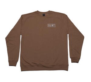 brown crewneck sweatshirt